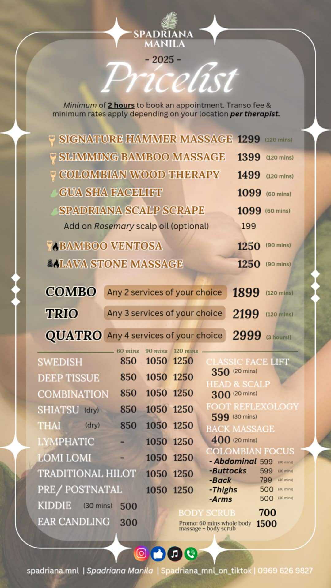 Spa Menu